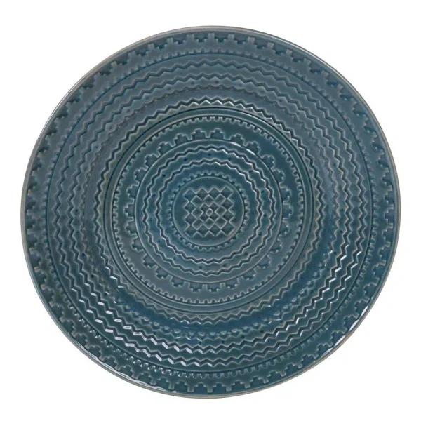 Certified International Aztec Teal 12.75 in. Stoneware Round Platter