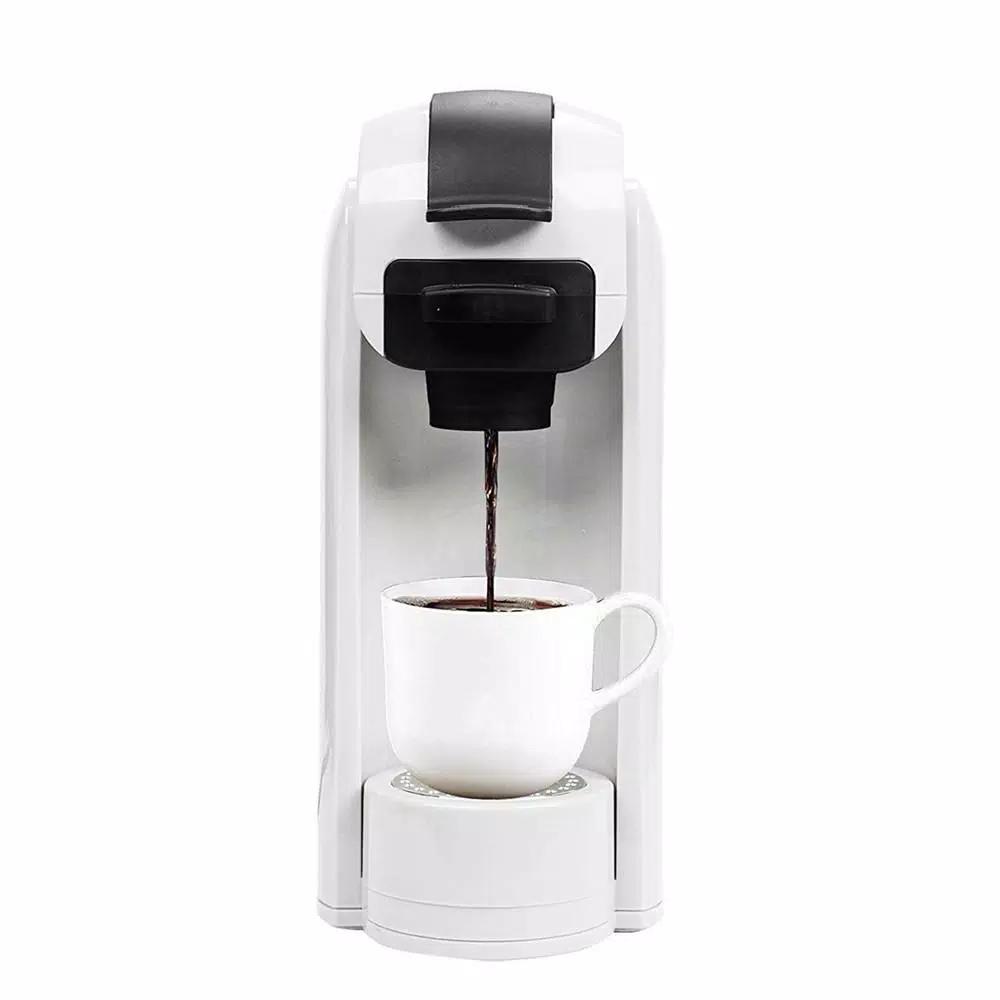 Boyel Living 1000W Single Serve Coffee Maker, 4-Cup Compact Coffee Machine for K-Cups and Grounds, White