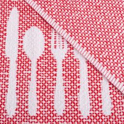 Lavish Home 8-Piece Cotton Kitchen Towel Set - Multi-Color Flatware Pattern Weave thumbnail 3