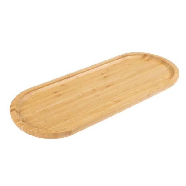 Classic Cuisine Oval Bamboo Serving Tray - Natural Wood Finish