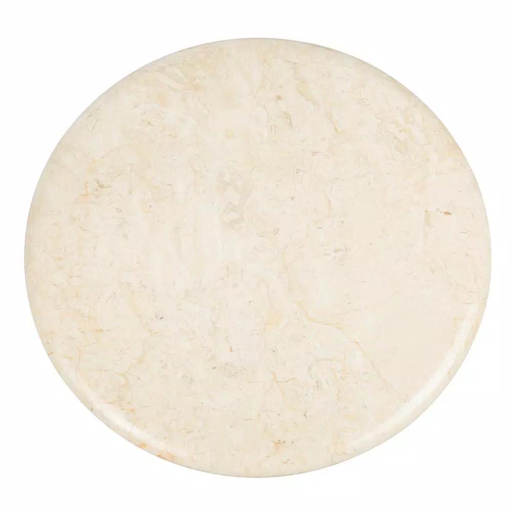 Creative Home 12 in. Natural Champagne Marble Round Cheese Board and Serving Tray