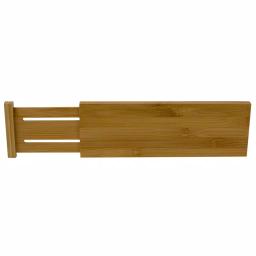 Unbranded Natural Bamboo Drawer Organizer Divider - 12.5 in. x 4 in. Tension Spring Partition thumbnail 1