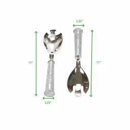 Mind Reader Stainless Steel Salad Server Set - 2-Piece Spoon and Fork Utensils thumbnail 7