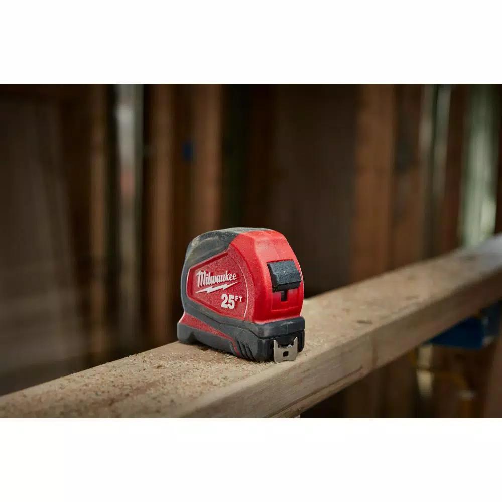 Milwaukee 25 ft. Compact Tape Measure and Jobsite Straight Scissors Set