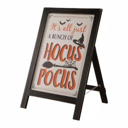 Glitzhome 24 in. Hocus Pocus Halloween Wooden Easel Sign - Standing or Hanging Decor thumbnail 1