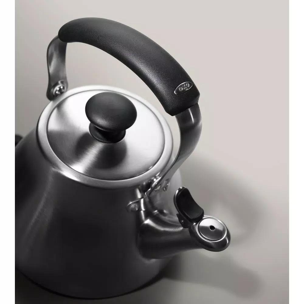 OXO Brew Good Grips Classic 6.8-Cup Stainless Steel Tea Kettle with Whistle