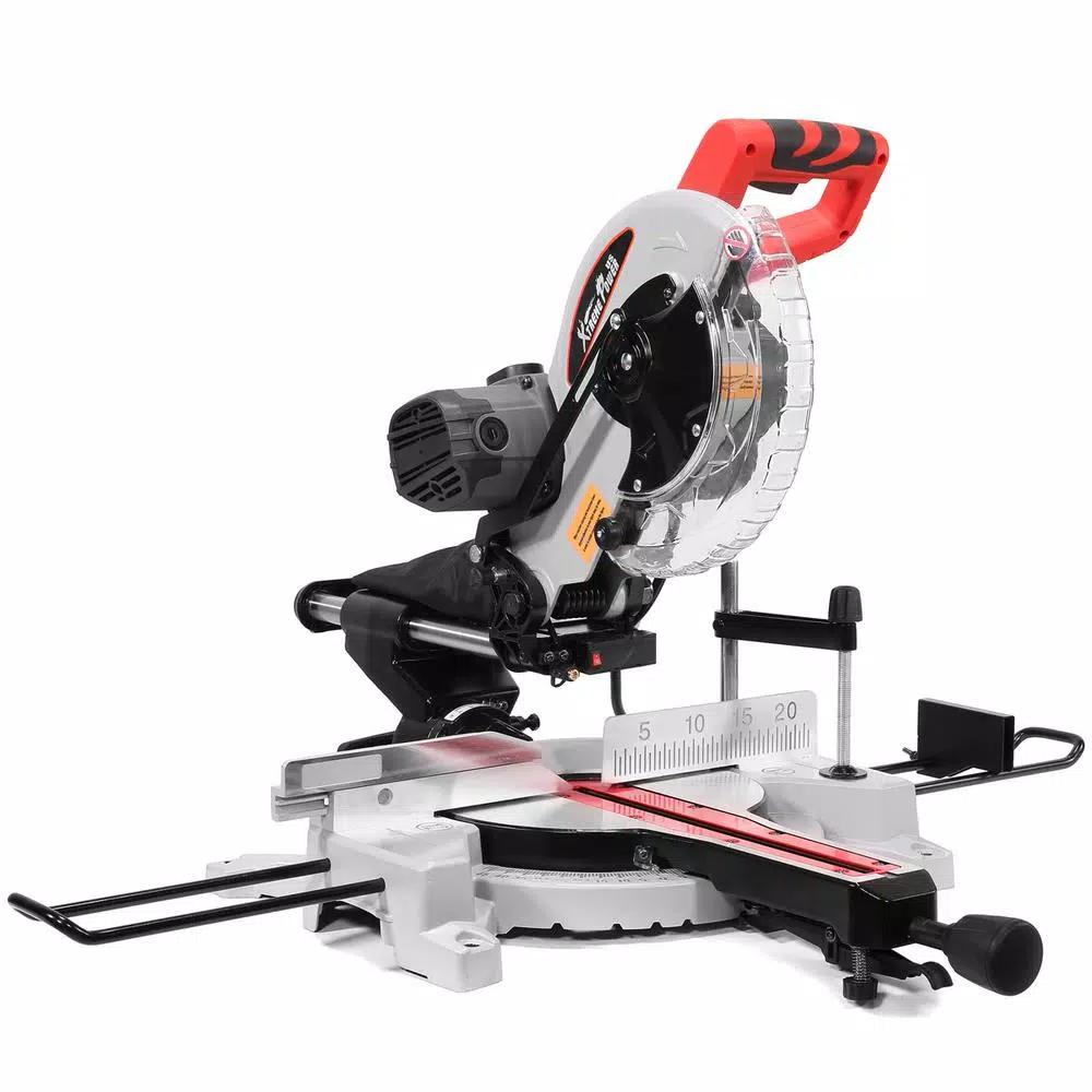 XtremepowerUS 10 in. 15 Amp 1800W Sliding Single Bevel Compound Miter Saw with Laser Guide