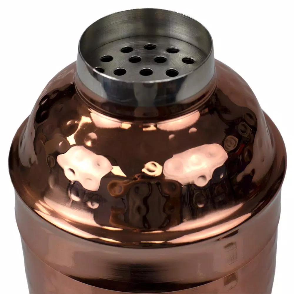 Unbranded Hammered Copper Stainless Steel Cocktail Shaker, 750 ml