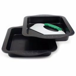 BergHOFF Perfect Slice 3-Piece Square Carbon Steel Bakeware Set with Cutting Tool thumbnail 1