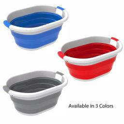 Lavish Home Red Collapsible Multi-Use Laundry Basket with Comfort Grip Handles thumbnail 5