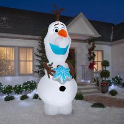 Disney Frozen 11 ft. Pre-Lit Inflatable Olaf with Snowflake Airblown Holiday Decoration thumbnail 14
