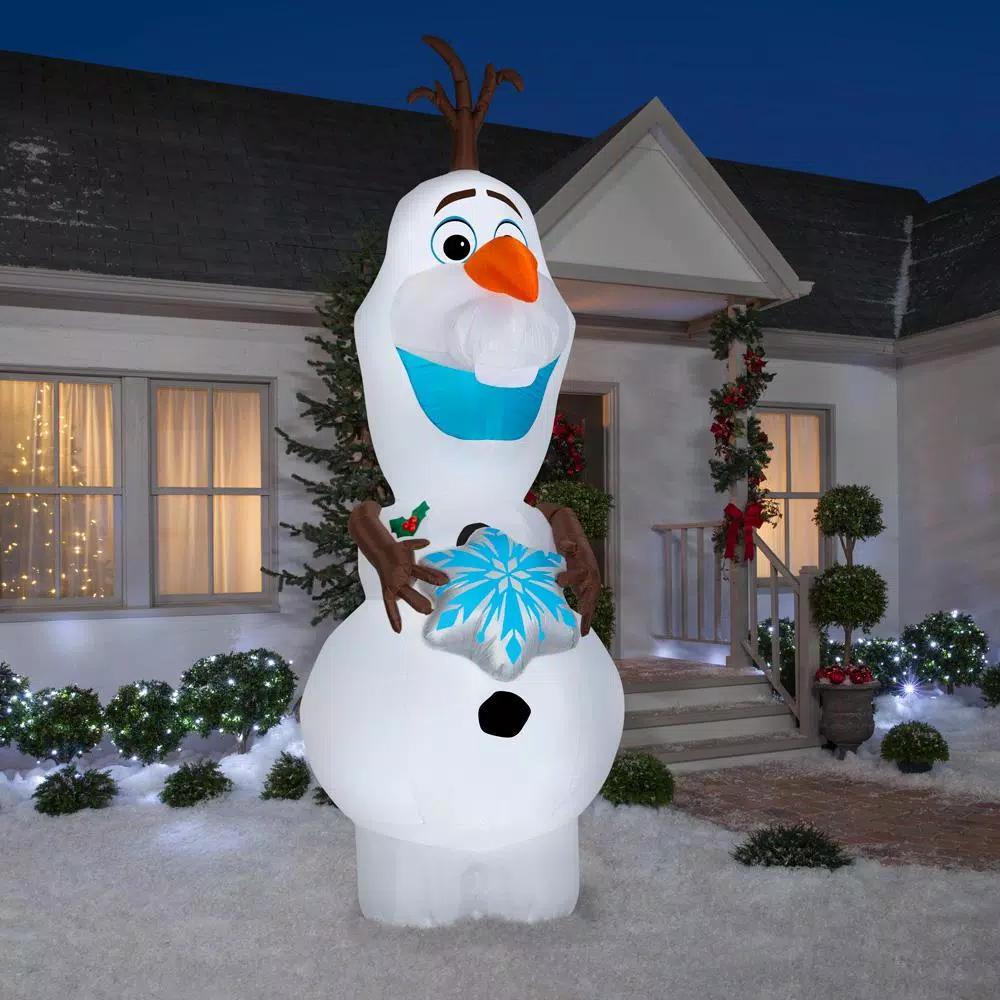 Disney Frozen 11 ft. Pre-Lit Inflatable Olaf with Snowflake Airblown Holiday Decoration