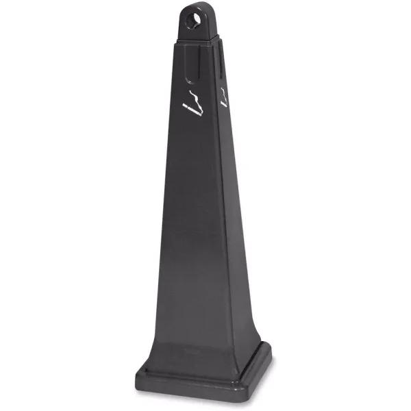 Rubbermaid 1 Gal. Black Smoking Management Receptacle - All-Weather Outdoor Cigarette Disposal