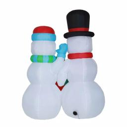Luxen Home 8 ft. Snowman Family Inflatable Holiday Yard Decor with LED Lights thumbnail 8