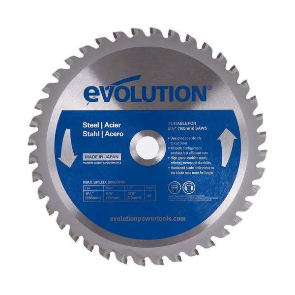 Evolution Power Tools 6-1/2 in. 40-Teeth Carbide Metal Cutting Saw Blade for Mild Steel