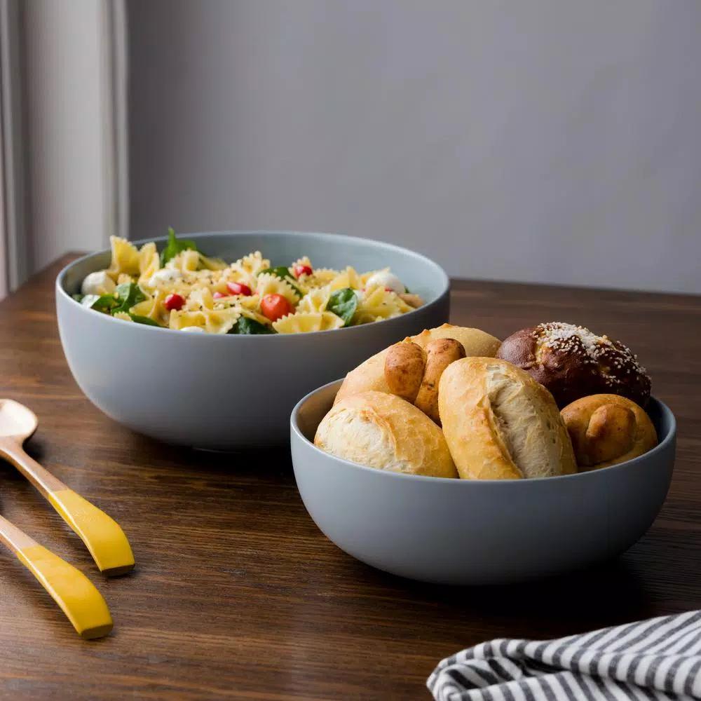 CorningWare 2-Piece Stoneware Mixing Bowl Set, Ash