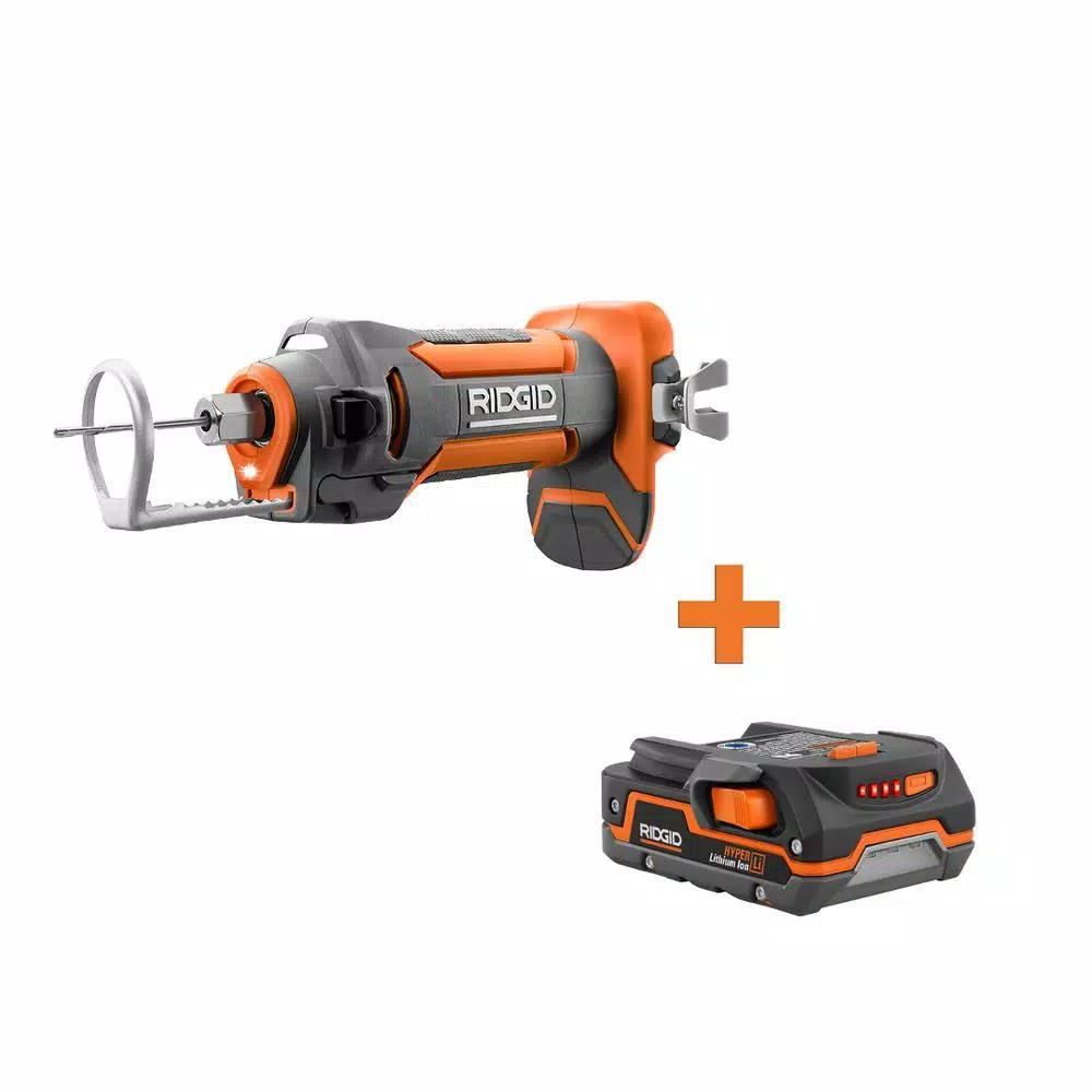 RIDGID 18V Cordless Drywall Cut-Out Tool with 1.5 Ah Lithium-Ion Battery