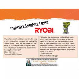 RYOBI ONE+ 18V Cordless Fixed Base Trim Router with Router Latch Mortiser (Tool Only) thumbnail 5