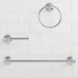 Glacier Bay Tennyson 3-Piece Chrome Bath Hardware Set with 18 in. Towel Bar, Towel Ring, and Toilet Paper Holder thumbnail 2