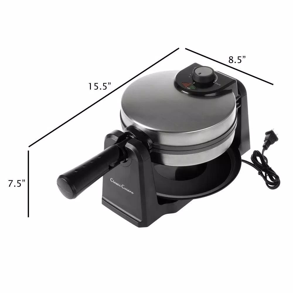 Classic Cuisine Classic Flip Belgian Waffle Maker, 1080W, Stainless Look