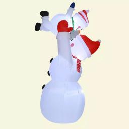 Luxen Home 8 ft. Snowman Family Playing Inflatable Holiday Yard Decor with LED Lights thumbnail 3