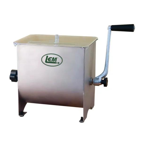 LEM 10 Qt. Manual Stainless Steel Meat Stand Mixer with 4 Paddles