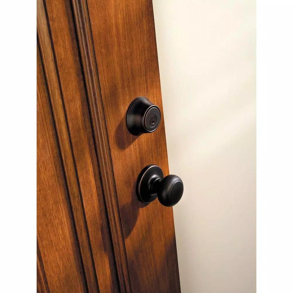 Kwikset Cove Venetian Bronze Exterior Entry Door Knob and Single Cylinder Deadbolt Combo Pack