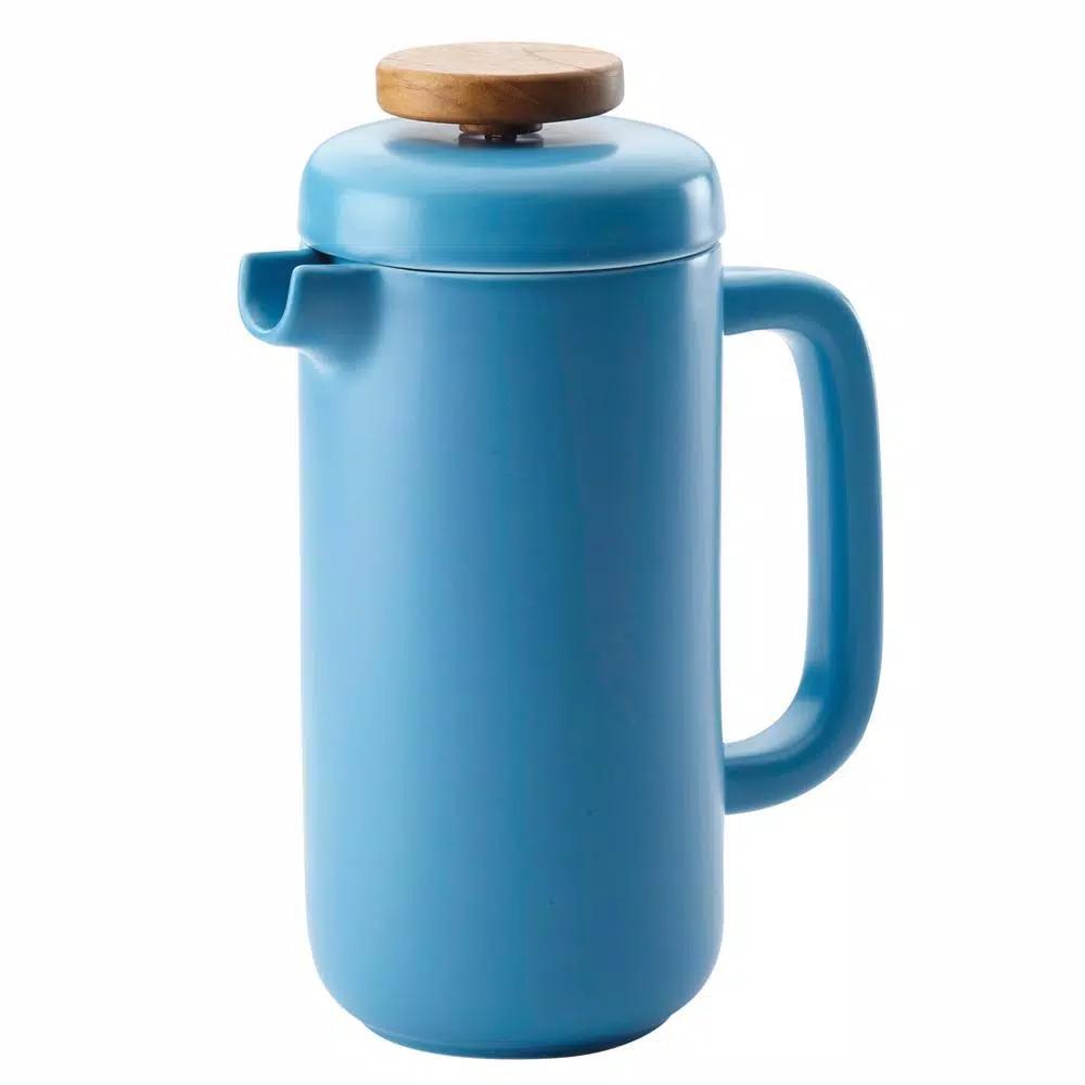 BonJour Aqua Ceramic French Press Coffee Maker, 32 fl. oz. 8-Cup Capacity