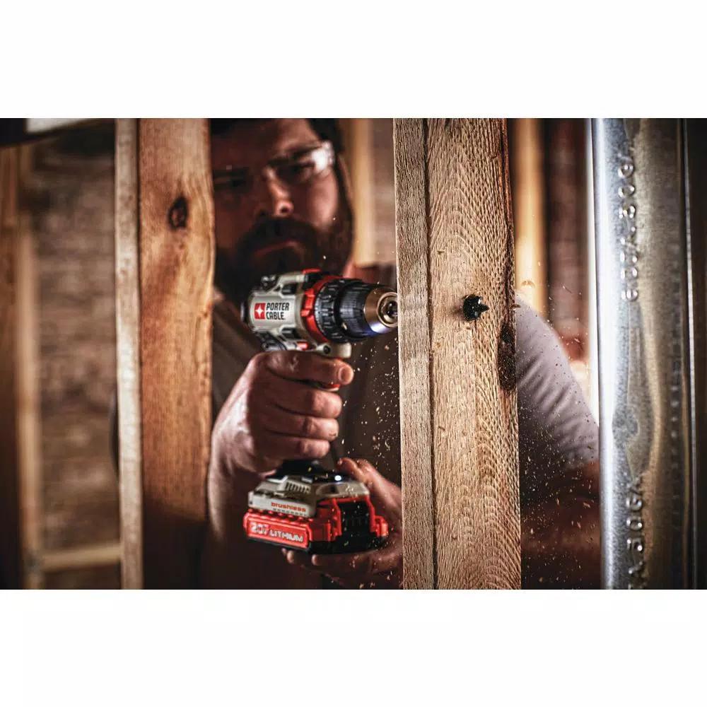 Porter-Cable 20V MAX Brushless Cordless 1/2 in. Drill/Driver Kit with 2 1.5 Ah Batteries and Charger