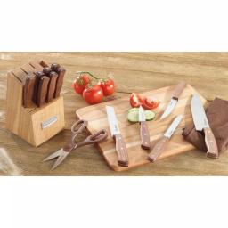 Cuisinart 14-Piece Triple Rivet Stainless Steel Knife Set with Solid Walnut Block thumbnail 3