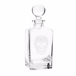 Cathy's Concepts 10 in. Sugar Skull 32 oz. Square Whiskey Decanter with Glass Domed Topper thumbnail 3