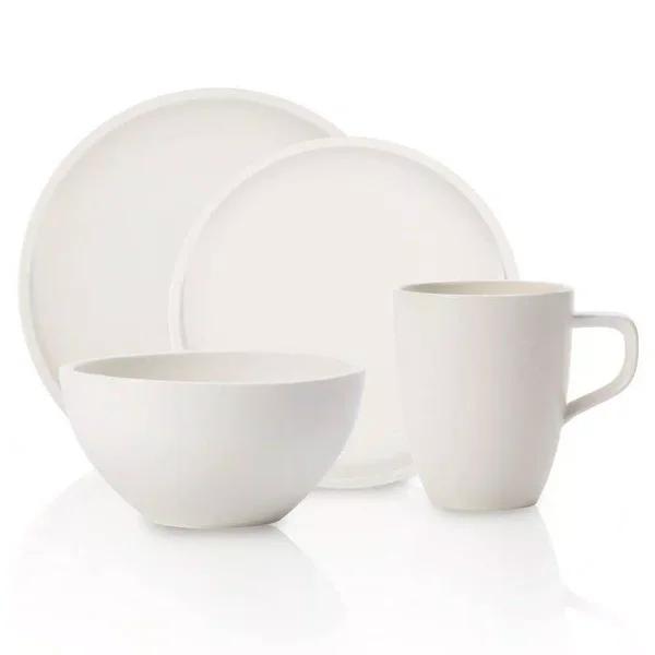Villeroy & Boch Artesano 4-Piece White Porcelain Dinnerware Set, Service for 1