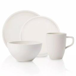 Villeroy & Boch Artesano 4-Piece White Porcelain Dinnerware Set, Service for 1 thumbnail 1