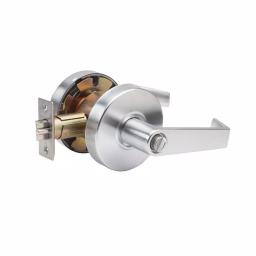 Taco Saturn Series Grade 2 Privacy Cylindrical Door Lever Set, Brushed Chrome thumbnail 1