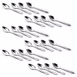 Gibson Home Abbie 24-Piece Stainless Steel Teaspoon Set, Ornate Silver Design, Service for 24 thumbnail 1
