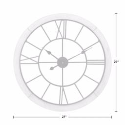FirsTime & Co. 27 in. Timeworn Farmhouse Wall Clock with Whitewashed Wood Frame thumbnail 4