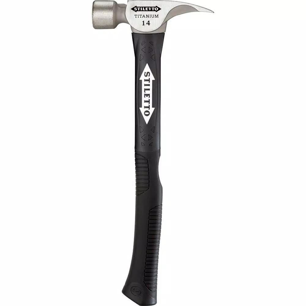 Stiletto TI14MC-F 14 oz. Titanium Milled Face Hammer with 16 in. Curved Fiberglass Handle