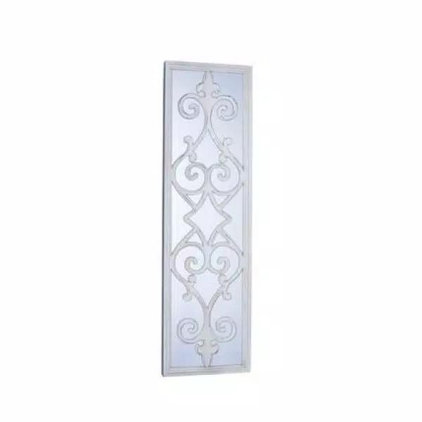 Household Essentials White Decorative Scroll Wall Mirror - Large Rectangular Accent Mirror (46.75 in. x 13.38 in.)