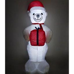 Fraser Hill Farm 8 ft. Pre-Lit Plush Polar Bear Christmas Inflatable Decoration thumbnail 5