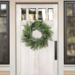 Unbranded Puleo International 24 in. Artificial Lavender Floral Spring Wreath, Purple and Yellow thumbnail 2