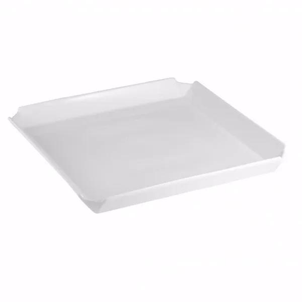 Over and Back Porcelain White Bento Serving Tray, 12.17 in. Square