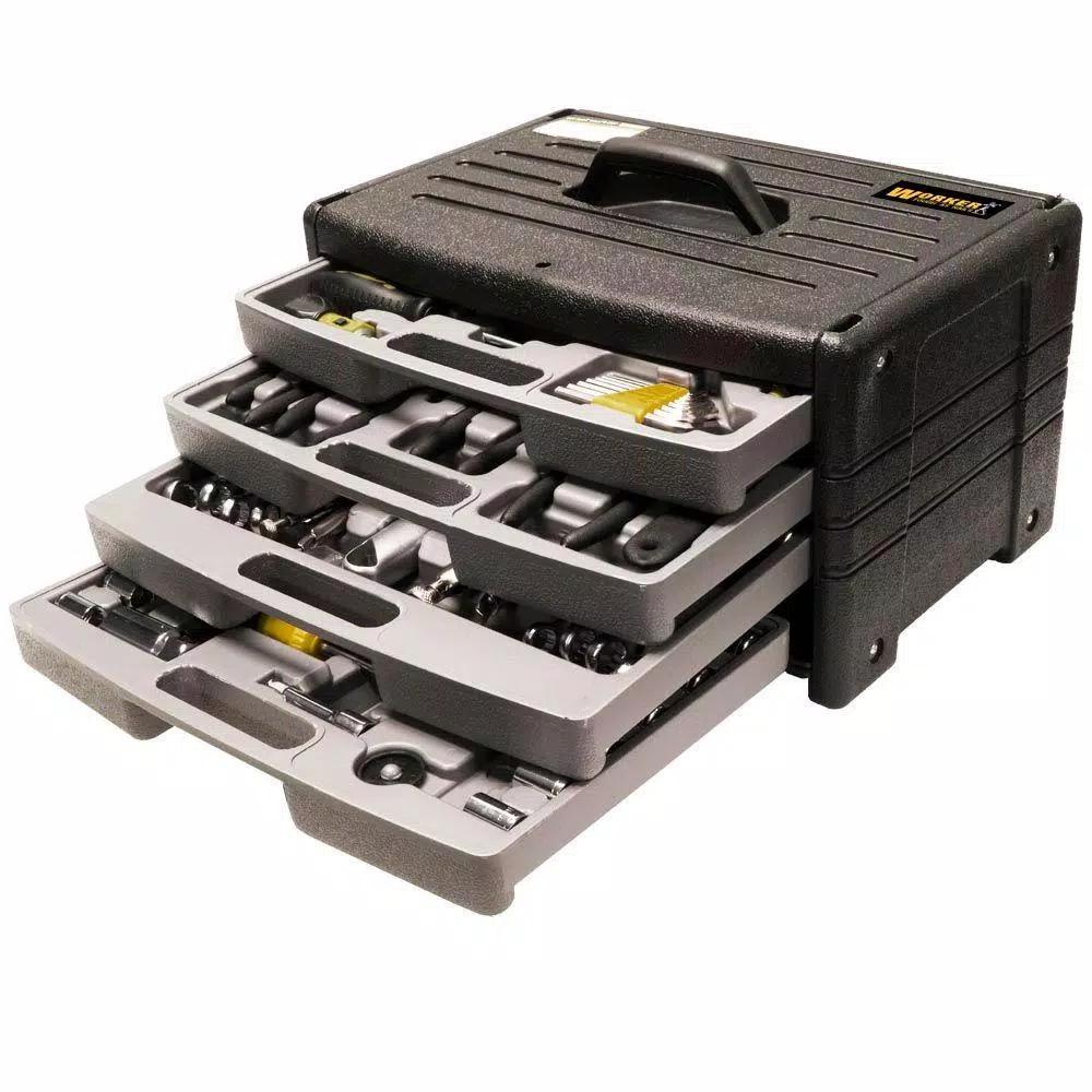 Worker The Worker 105-Piece Tool Set with 4-Drawer Portable Tool Chest
