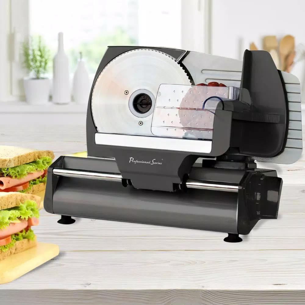Continental Professional Series 7.5 in. Stainless Steel Meat Slicer with 180W Motor