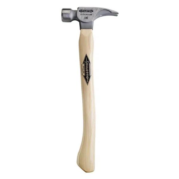 Stiletto TI16MC 16 oz. Titanium Milled Face Hammer with 18 in. Curved Hickory Handle