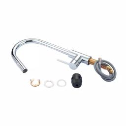Vanity Art Chrome Single-Handle Pull-Down Kitchen Faucet with 360° Swivel Spout thumbnail 3