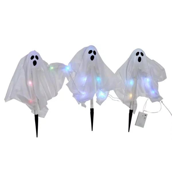 Unbranded 20 in. Ghost Path Makers 3-Set Multi-Color LED Halloween Light Decor
