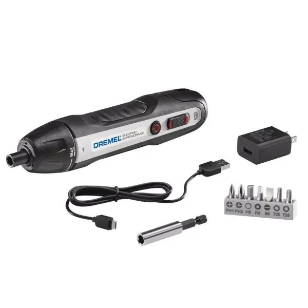 Dremel Home Solutions 4V Li-Ion Rechargeable Electric Screwdriver with 6 Power Settings