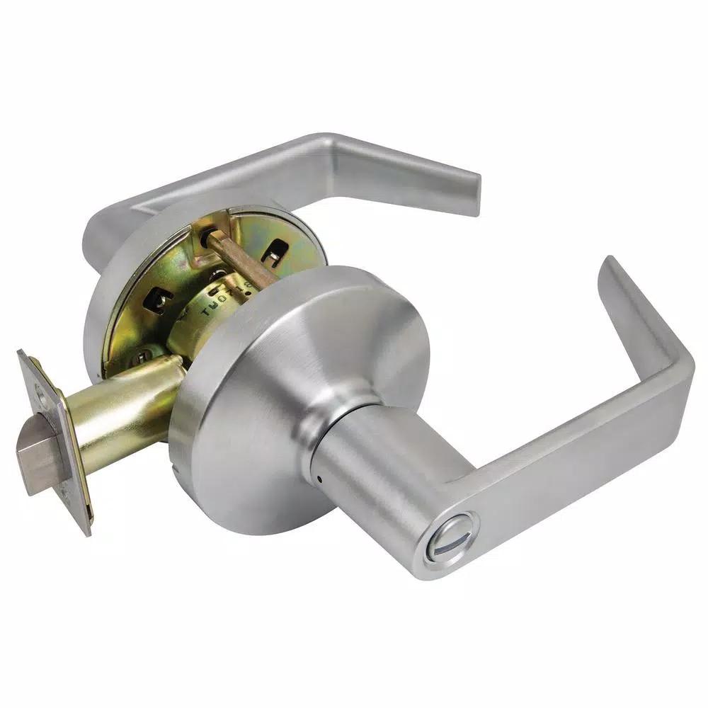 US Lock 3000 GR1 Privacy Bed/Bath Door Lever, 2-3/4 in. Backset, US26D Dull Chrome