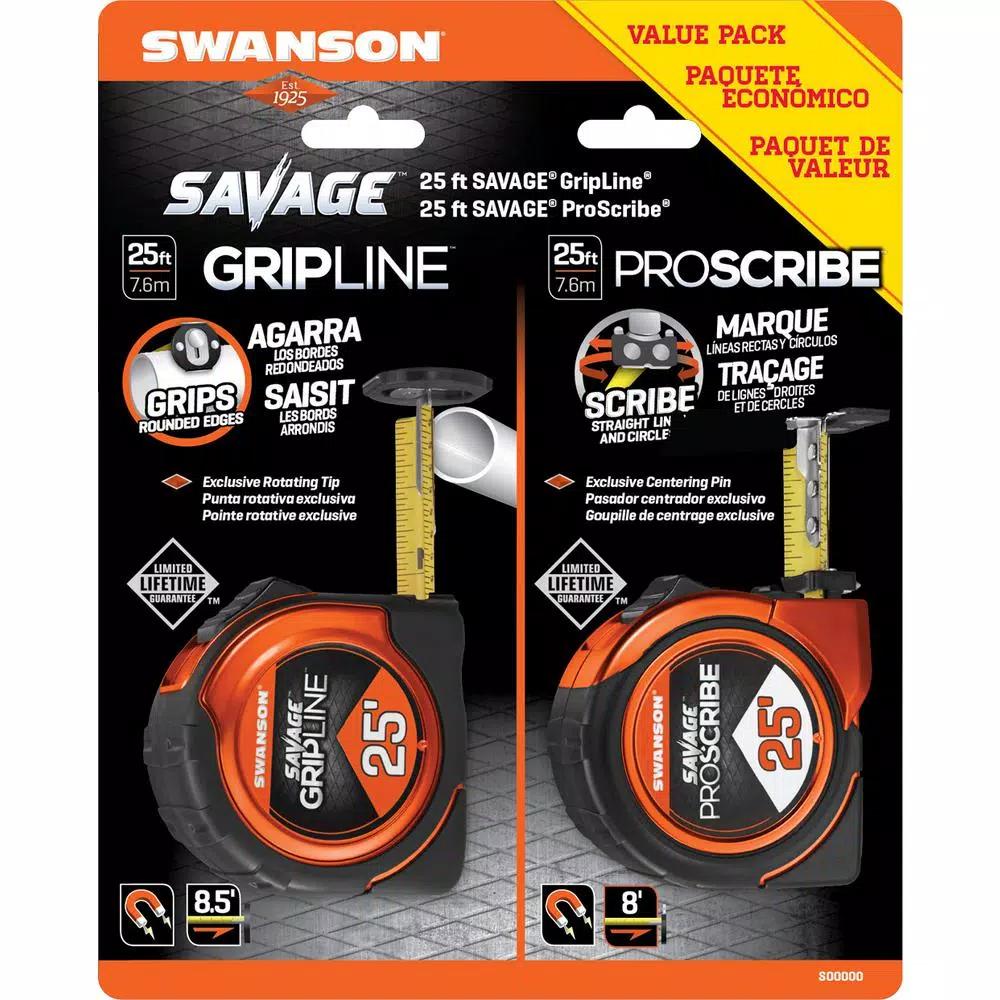 Swanson Gripline and Proscribe 25 ft. Tape Measure Combo Set (2-Pack)