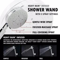ANZZI Pure 59 in. 3-Jet Full Body Shower Panel System, Mahogany Deco-Glass with Heavy Rain Head & Handheld Sprayer thumbnail 2